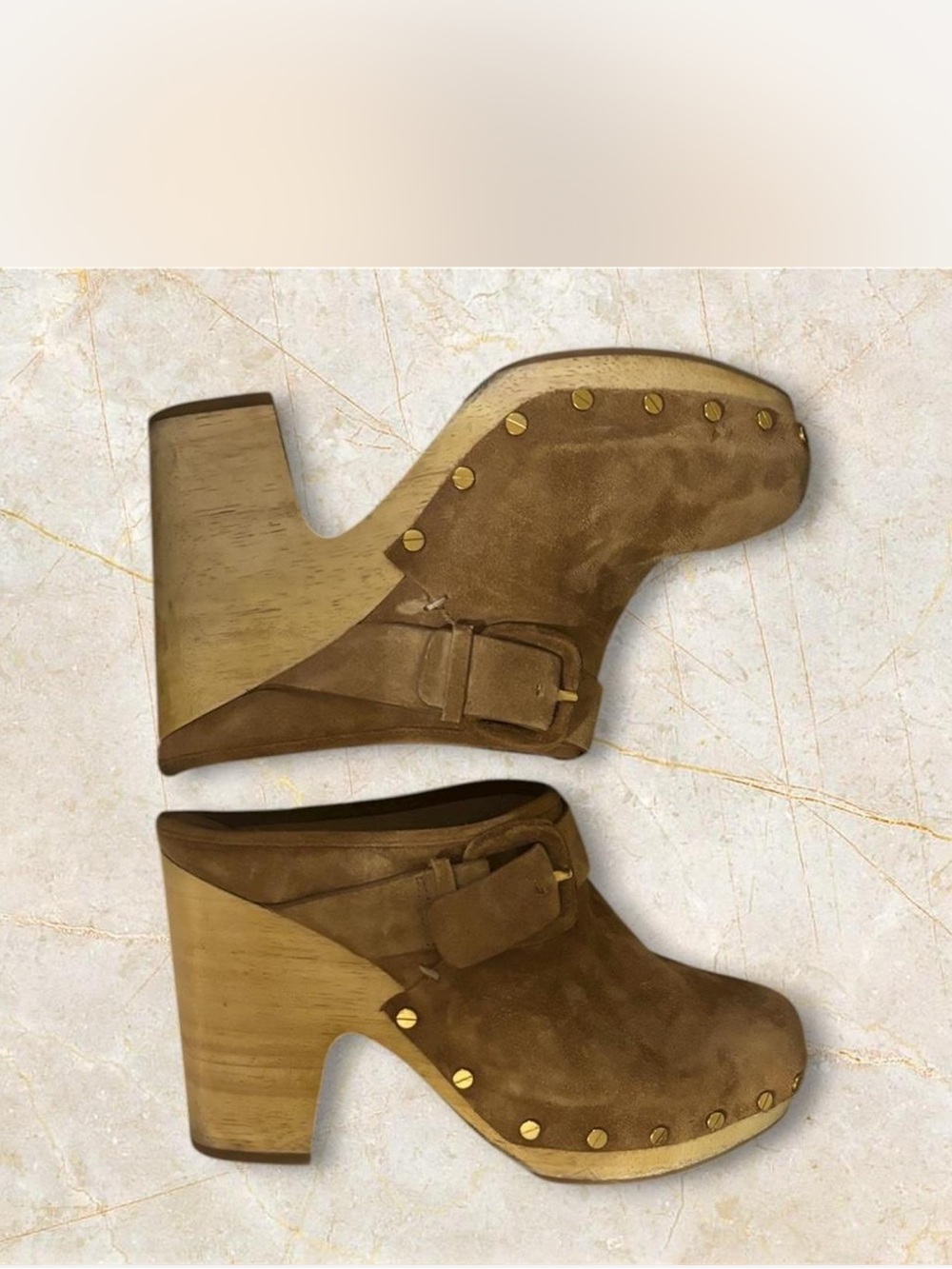 Veronica Beard Dacey Suede Clogs Size 8.5 - Picture 2 of 4